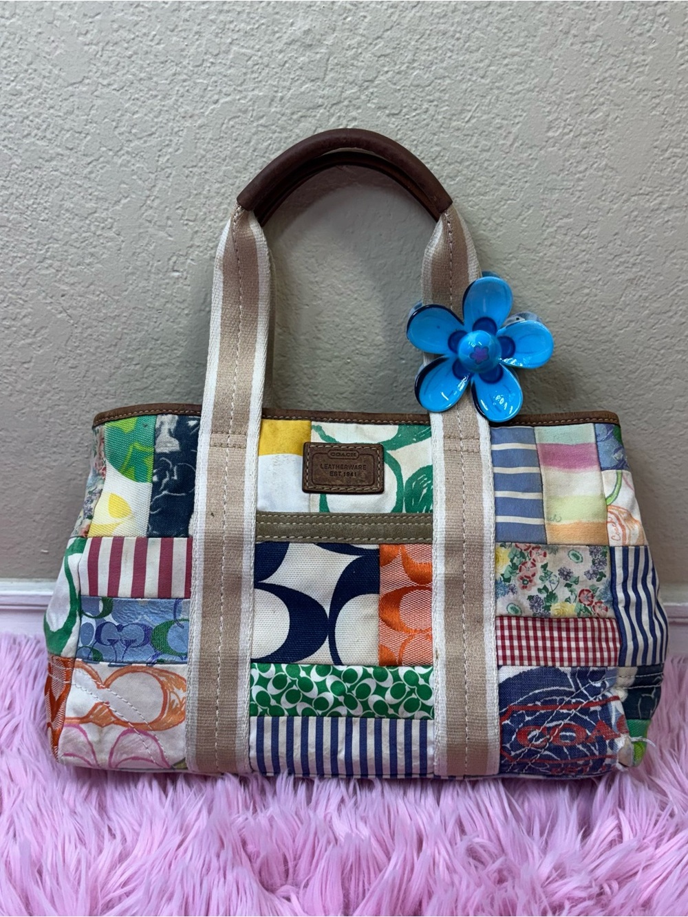 Coach patchwork tote bag